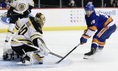 Boston Bruins Tuukka Rask Makes a Save
