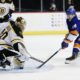 Boston Bruins Tuukka Rask Makes a Save