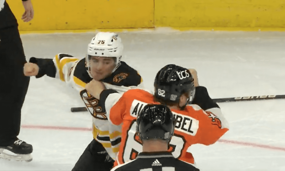 Boston Bruins COnnor Clifton fight