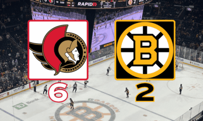 Bruins 2-6 Senators on December 21, 2025