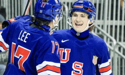 Will Zellers (Bruins) and Ryker Lee