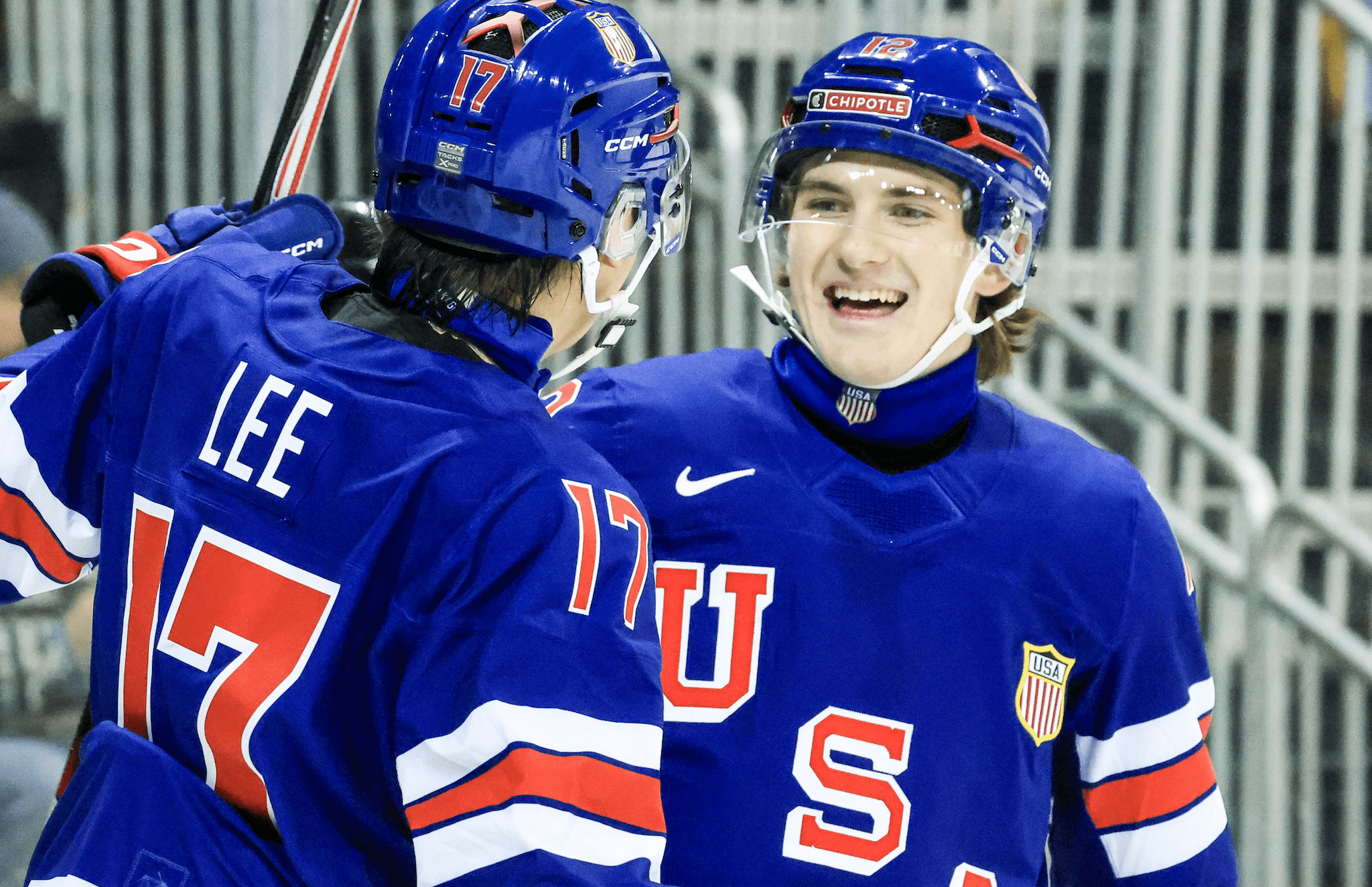 Will Zellers (Bruins) and Ryker Lee
