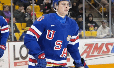 James Hagens (Bruins) with Team USA at the World Juniors