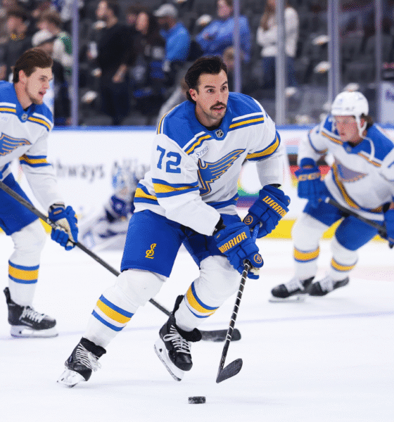 Justin Faulk St. Louis Blues Bruins trade talks Photo from Blues X