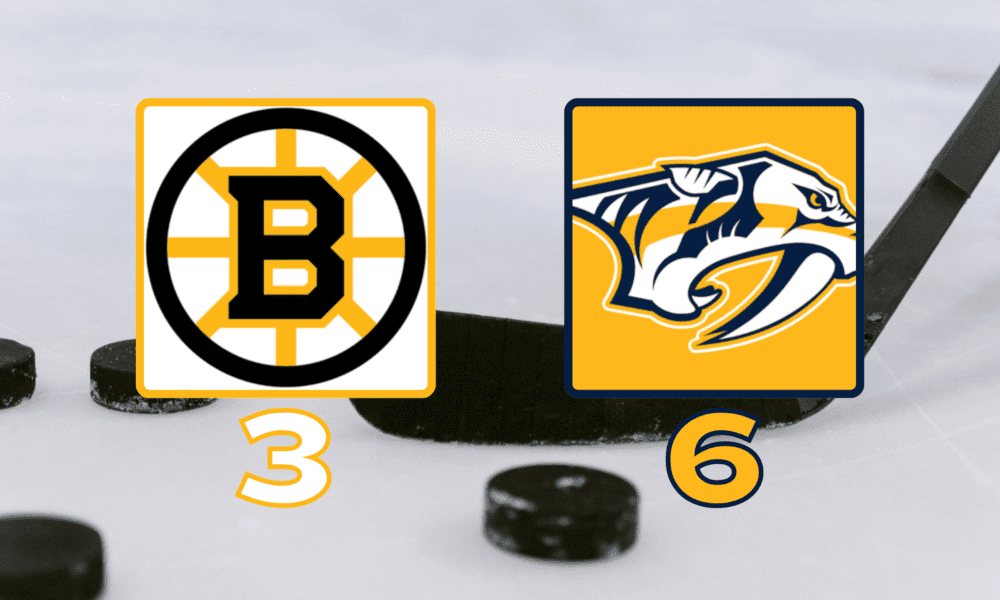 Bruins 3-6 Predators March 5 2026 Bridgestone Arena